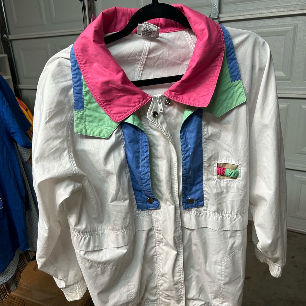 Koret Pink and White Windbreaker